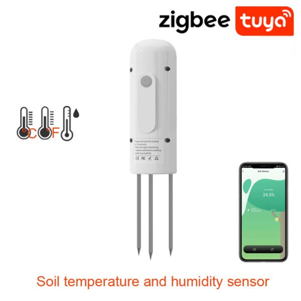 Tuya Smart Zigbee Soil Tester Temperature and Humidity Meter Waterproof Thermohygrometer Garden Automation Irrigation Detector